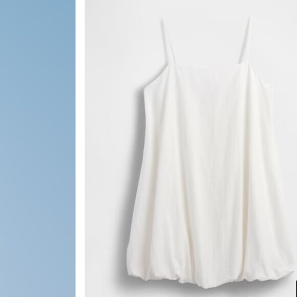 NWT GAP Linen Blend Off White Bubble Mini Dress - Picture 6 of 8